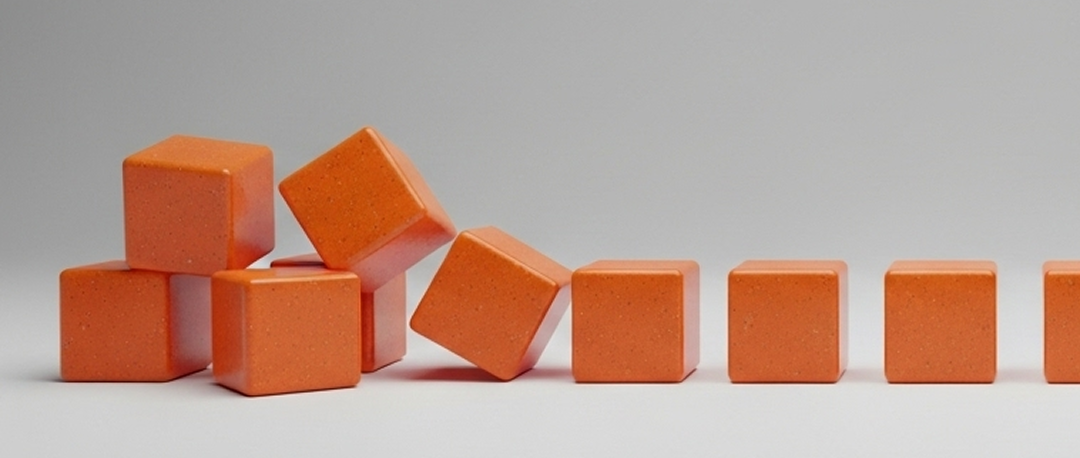 Cubos laranjas organizados